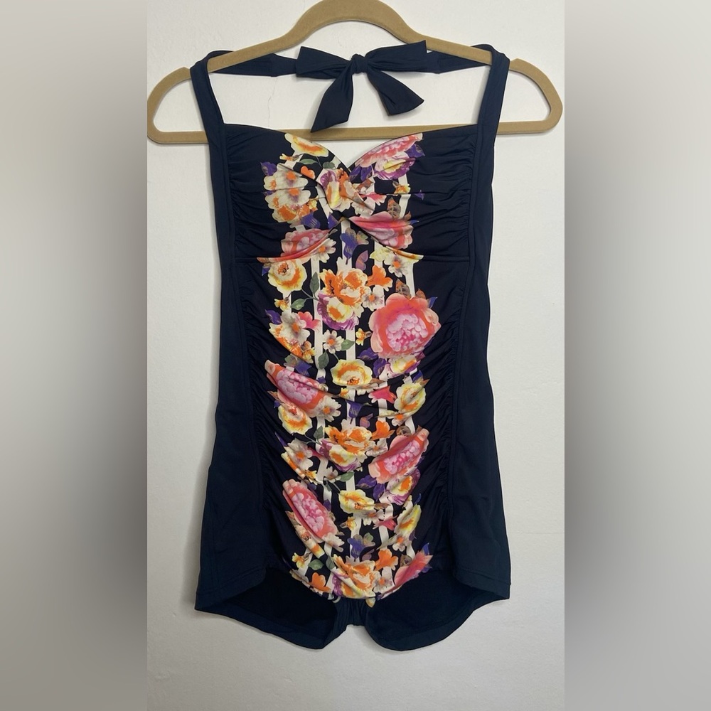 Seafolly Black Floral One Piece Swimsuit